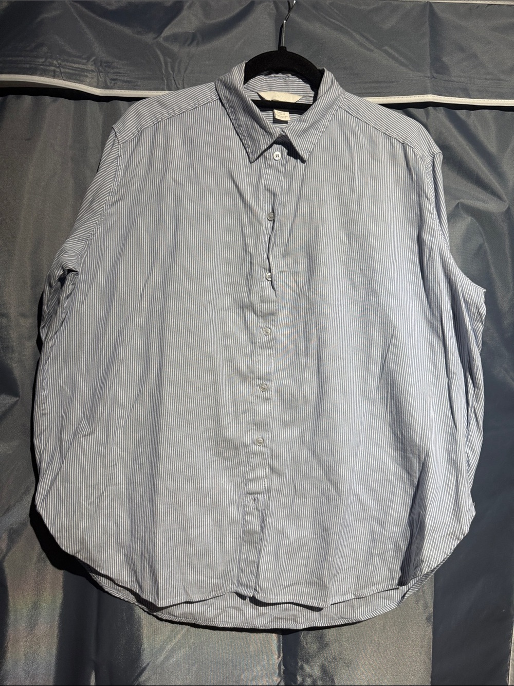 H&M Light Blue Thin-Striped Button-Down Shirt